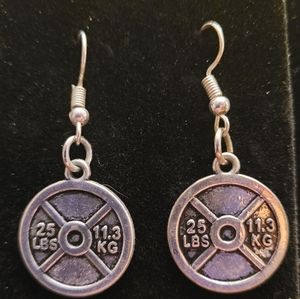 25 lb. Barbell Plate Earrings
